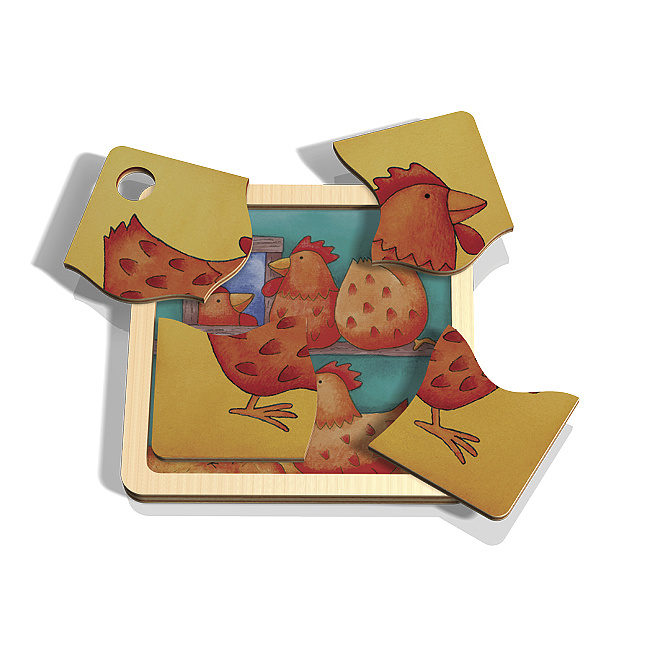 Puzzle Huhn und Kcken